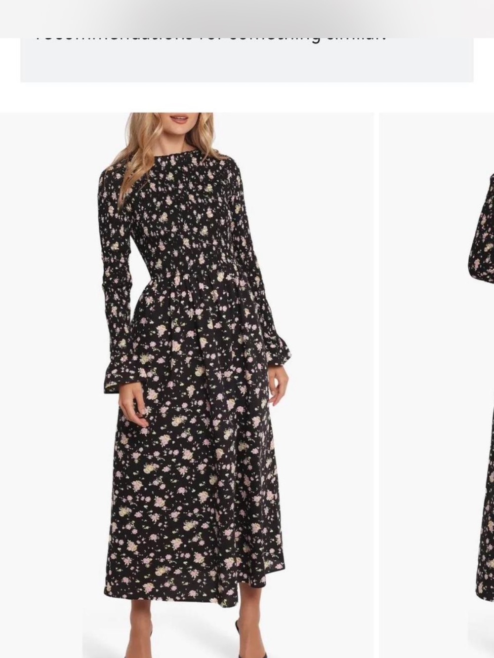Petal & Pup Black Floral Long Sleeve Maxi Dress